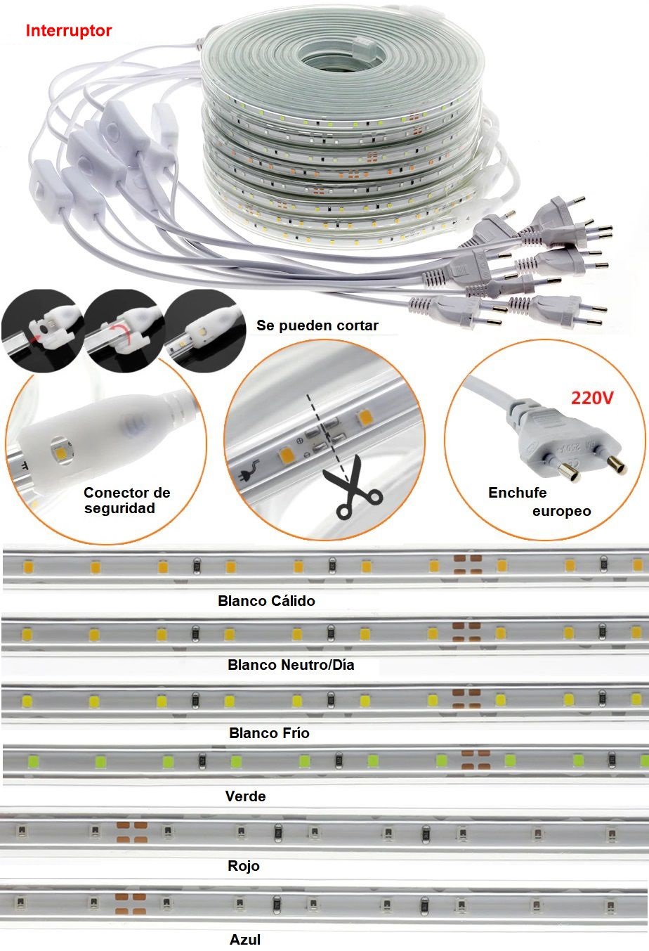 Tira de 60 led 2835 - 220v